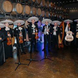 Mariachi Estelar ready for the fiesta, looking sharp with their sombreros. Mariachi Estelar ready for the fiesta, looking sharp with their sombreros.