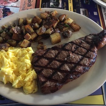Steak & Eggs - New York strip, scrambled eggs Fried potatoes - Breakfast & Brunch Near Me - Sapulpa, Oklahoma