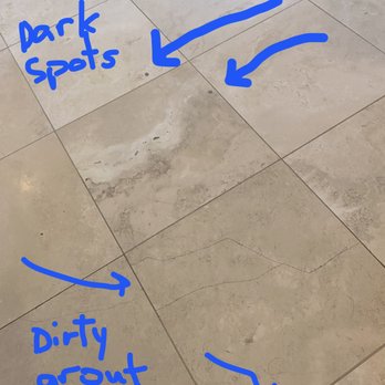Brillo Restoration - BEFORE: Note dark spots and dirty grout lines - Flooring Near Me - Henderson, Nevada Brillo Restoration - BEFORE: Note dark spots and dirty grout lines - Flooring Near Me - Henderson, Nevada