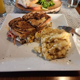 Lobster Rueben with mashed potatoes