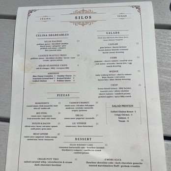 Silos in Celina - Menu - Cigar Bars Near Me - Celina, Texas Silos in Celina - Menu - Cigar Bars Near Me - Celina, Texas