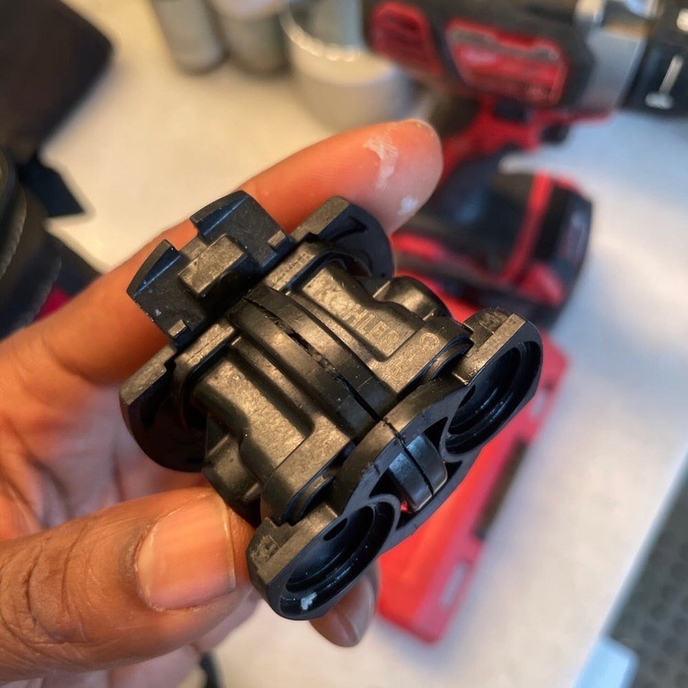 The "new" cartridge that was cracked when they installed it The "new" cartridge that was cracked when they installed it