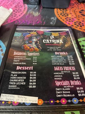 Menu photo 1 La Catrina Harrison, AR