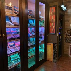 Havana 1928 Cigar Lounge - One of the display cases.
