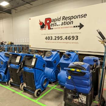 Rapid Response Restoration - a line of vacuums in a warehouse - Damage Restoration Near Me - Calgary, Alberta Rapid Response Restoration - a line of vacuums in a warehouse - Damage Restoration Near Me - Calgary, Alberta