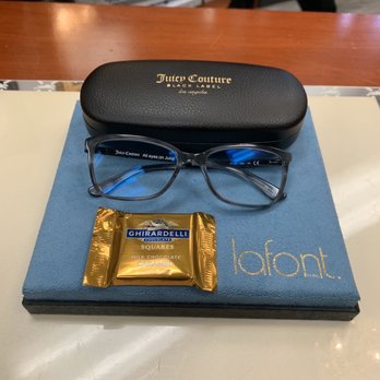 Flores Optometry - Glasses pick up - beautiful presentation and with a Ghirardelli Goodie! - Optometrists Near Me - San Leandro, California