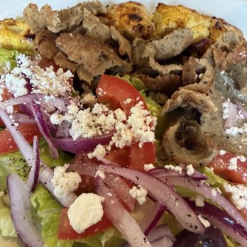 Briar Mart - Chicken Kabob (1 Skewer of Chicken Kabob with Greek Salad and Pita Bread)... except I didn't get pita bread ‍ - Grocery Near Me - Colorado Springs, Colorado
