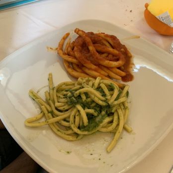San Giorgio e Il Drago - 50/50 maccheroni in a spicy red sauce and then the tonnachioli with the wild vegetables. - Sicilian Near Me - Randazzo, Connecticut