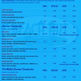 Vegan menu
