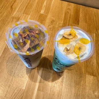 Teaspoon Roseville - Honeycomb Banana Latte & Banana Matcha Royale - Bubble Tea Near Me - Roseville, California Teaspoon Roseville - Honeycomb Banana Latte & Banana Matcha Royale - Bubble Tea Near Me - Roseville, California