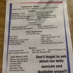Frankies Place and Brick Terrace Gardens - Menu