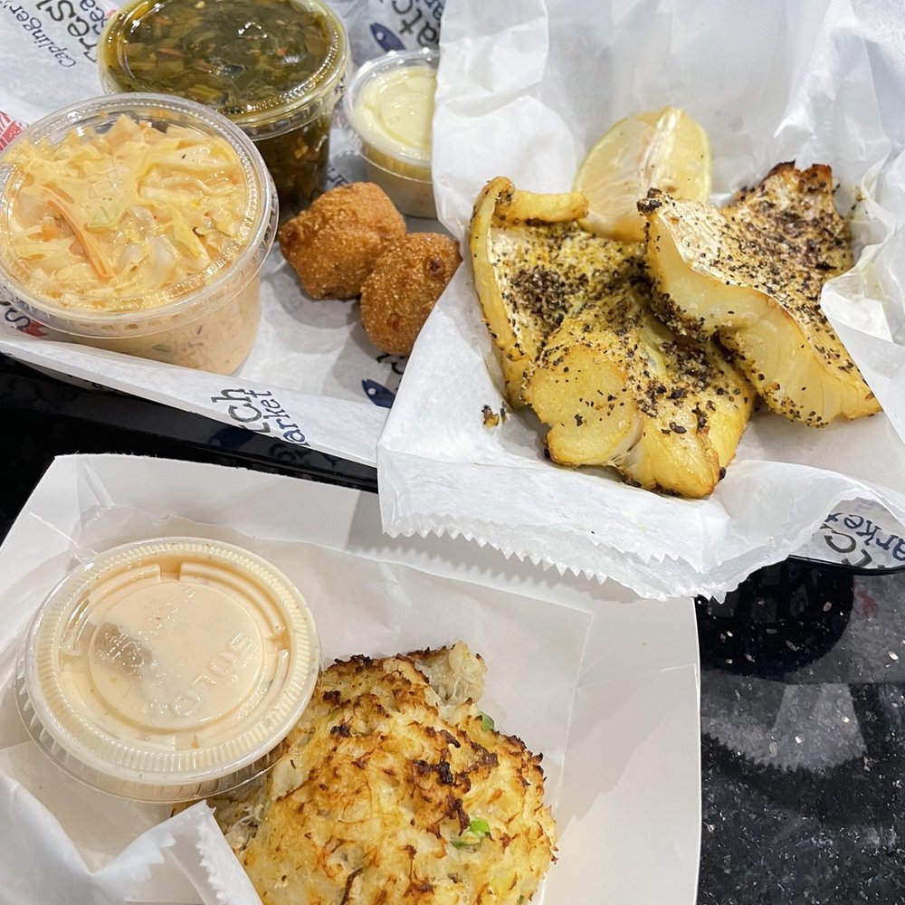 Caplinger's Fresh Catch - Cod Fillet Dinner - Lemon & Pepper Crab Cake - Seafood Markets Near Me - Indianapolis, Indiana