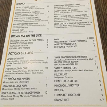Fork & Barrel - Menu from Harry Potter themed brunch - Caterers Near Me - Louisville, Kentucky Fork & Barrel - Menu from Harry Potter themed brunch - Caterers Near Me - Louisville, Kentucky