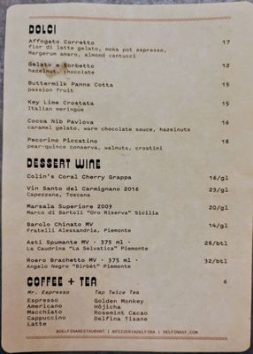 Menu photo 4 Delfina San Francisco, CA