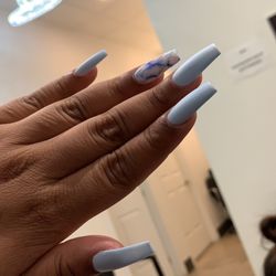 Nails For You - Matte baby blue with marble