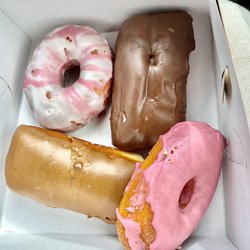 Casual Friday Donuts - Vegan Donuts: chocolate bar, maple bar, and regular glazed