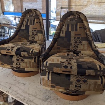 eSSa Studios - Completed chairs before delivery! These pictures from text messages. - Furniture Reupholstery Near Me - San Rafael, California