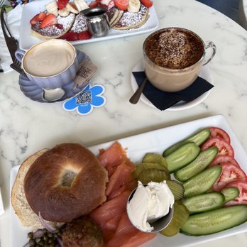 Blue Daisy - Bagel & Smoked Salmon Plate - Creperies Near Me - Santa Monica, California