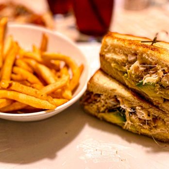 Biscotti's - Biscotti's Melt with crab and side of fries - Cafes Near Me - Reno, Nevada