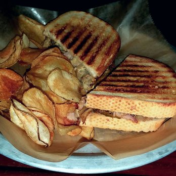 Jimmy V's Grill & Pub Grandview - Cuban panini with pub chips. - Greek Near Me - Columbus, Ohio Jimmy V's Grill & Pub Grandview - Cuban panini with pub chips. - Greek Near Me - Columbus, Ohio
