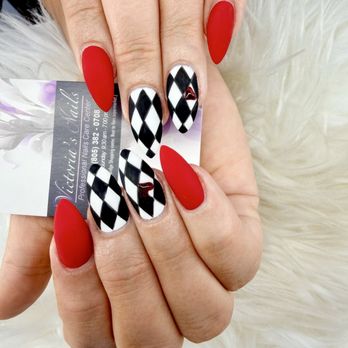 Victoria's Nails - Oxnard - Nails, red, argyle design - Nail Salons Near Me - Oxnard, California Victoria's Nails - Oxnard - Nails, red, argyle design - Nail Salons Near Me - Oxnard, California