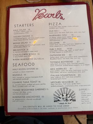 Menu photo 1 Pearl's Lexington, KY