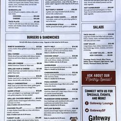 Gateway Bar & Grill - Menu (2 of 2)