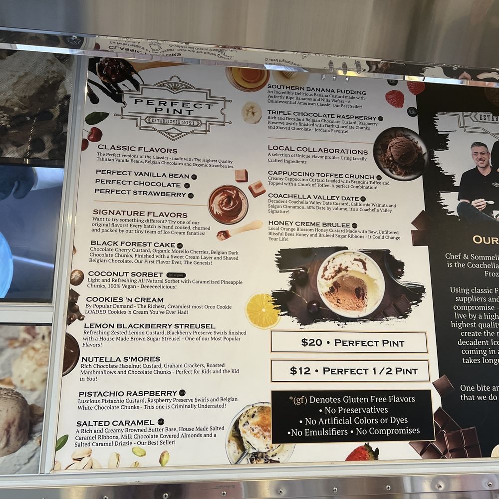Perfect Pint - menu - Ice Cream & Frozen Yogurt Near Me - Palm Desert, California
