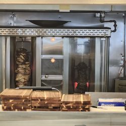 Alhara Shawarma - The grill. Chicken rotating, beef/lamb was not