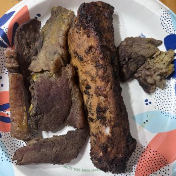 J's BBQ - Leather like brisket and a single rib both without any rub. - Food Trucks Near Me - Anchorage, Alaska J's BBQ - Leather like brisket and a single rib both without any rub. - Food Trucks Near Me - Anchorage, Alaska