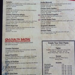 Kathy's Pasta - Part of menu.