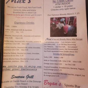 Max's Cafe - Menu - Breakfast & Brunch Near Me - Puerto Peñasco, SON