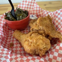 2 Neighbor's Southern Chicken - Chicken leg and thigh with greens