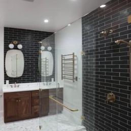 Bathroom shower and vanity