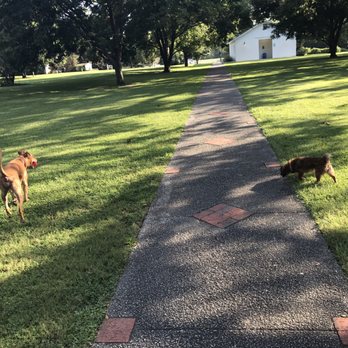 Kiesel Park - Restroom to the right. - Dog Parks Near Me - Auburn, Alabama
