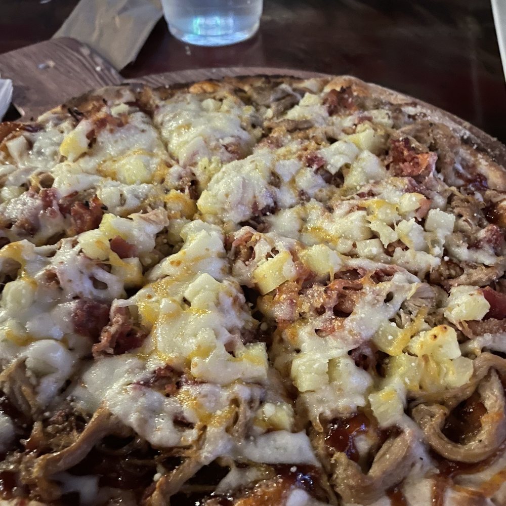 Paddle Hard Brewing - BBQ pork pizza - Breweries Near Me - Grayling, Michigan