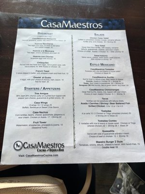 Menu photo 3 Casa Maestros Modesto, CA