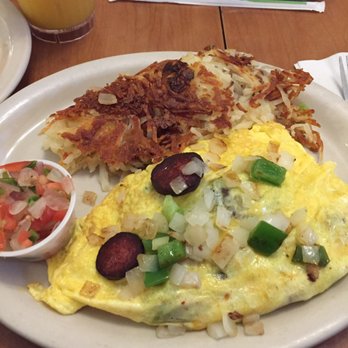 Millbrae Pancake House - Southern Omelette- super good with a good amount of the Louisiana hot links :3 - American Near Me - Millbrae, California Millbrae Pancake House - Southern Omelette- super good with a good amount of the Louisiana hot links :3 - American Near Me - Millbrae, California