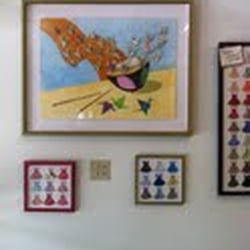 Feeling Frameous - Origami on watercolor original art
