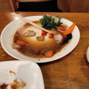 Takara - their so called "Hibachi" assorted seafood dish after gf ate it out of starvation - Japanese Near Me - Canton, Massachusetts