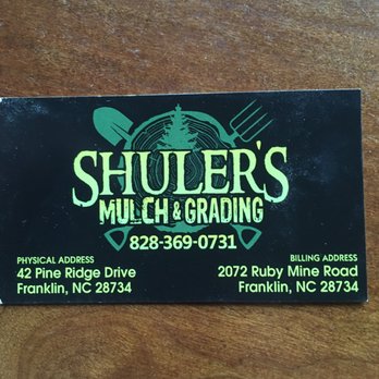 Tony Shuler Grading and Mulch - business card - Landscaping Near Me - Franklin, North Carolina Tony Shuler Grading and Mulch - business card - Landscaping Near Me - Franklin, North Carolina
