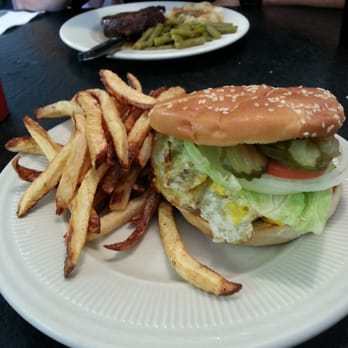 Cowan's Cafe - Mammoth Burger witb a fried egg and fries! - Burgers Near Me - Duchesne, Utah