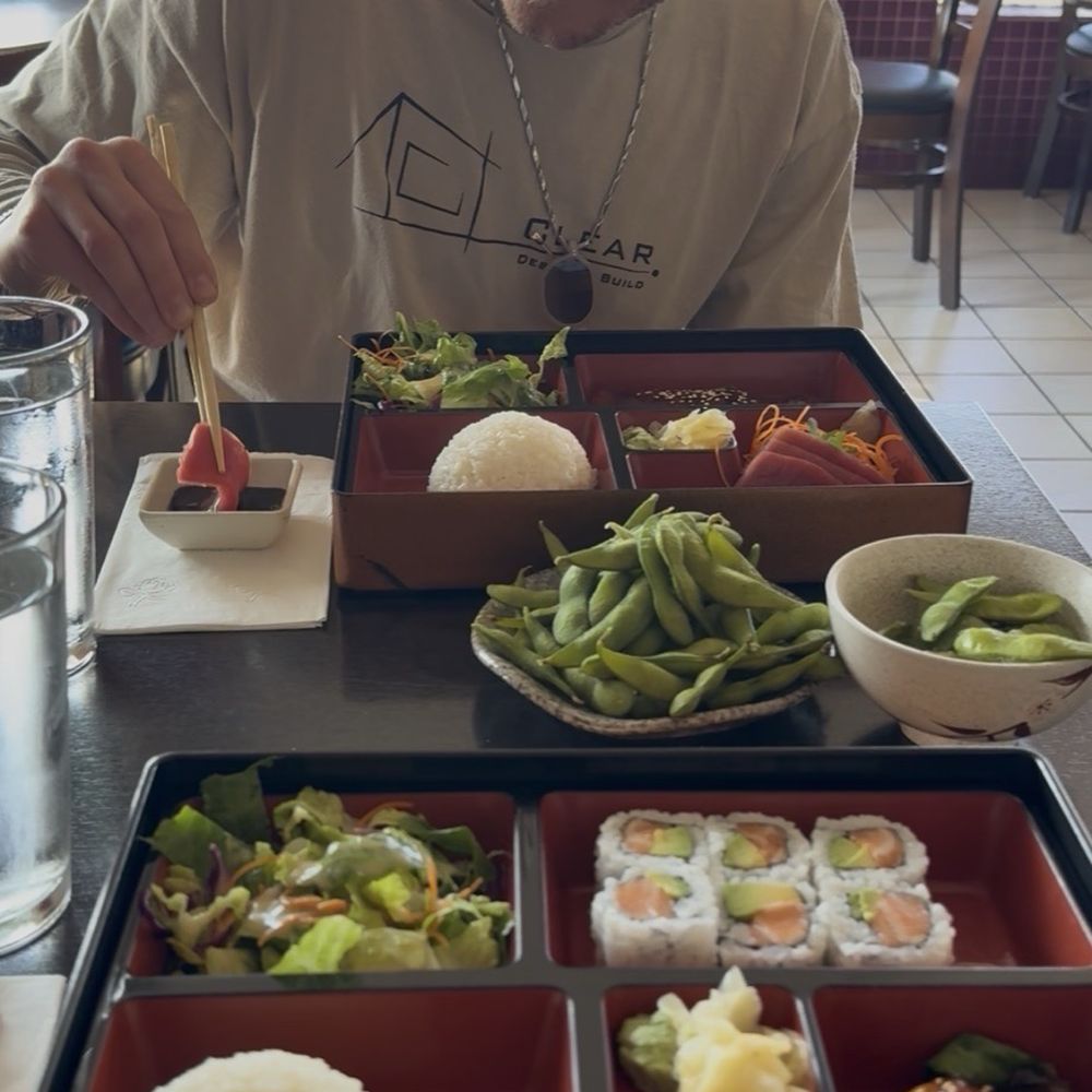 Ikoi Sushi - Salmon teriyaki bento box, side of Edamame - Sushi Bars Near Me - San Rafael, California