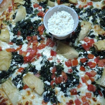 Pastore's Pizza - Greek pizza with artichoke hearts and extra feta cheese! - Pizza Near Me - Le Roy, New York Pastore's Pizza - Greek pizza with artichoke hearts and extra feta cheese! - Pizza Near Me - Le Roy, New York