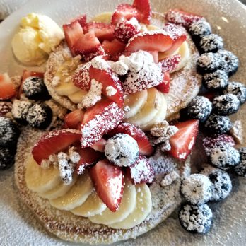 Shelly's Cafe - Shelly's Special - pancakes with fruits, with extra walnuts - Breakfast & Brunch Near Me - Tampa, Florida