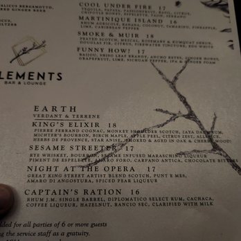 Elements Bar & Lounge - Milk punch - Cocktail Bars Near Me - San Francisco, California