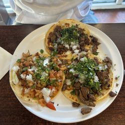 El Toro Mexican Restaurant - 2 Carne asada tacos and 1 shrimp taco
