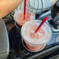 Perk Central - Strawberry Banana Smoothie and lotus energy Kids Italian Soda