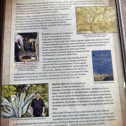 Back of menu with the history and traditions.