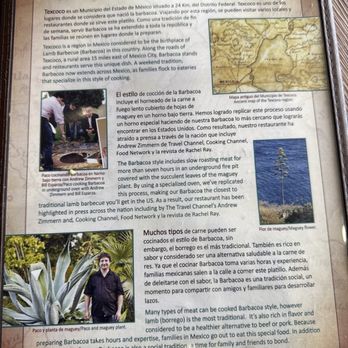 Aqui Es Texcoco - Back of menu with the history and traditions. - Mexican Near Me - Chula Vista, California